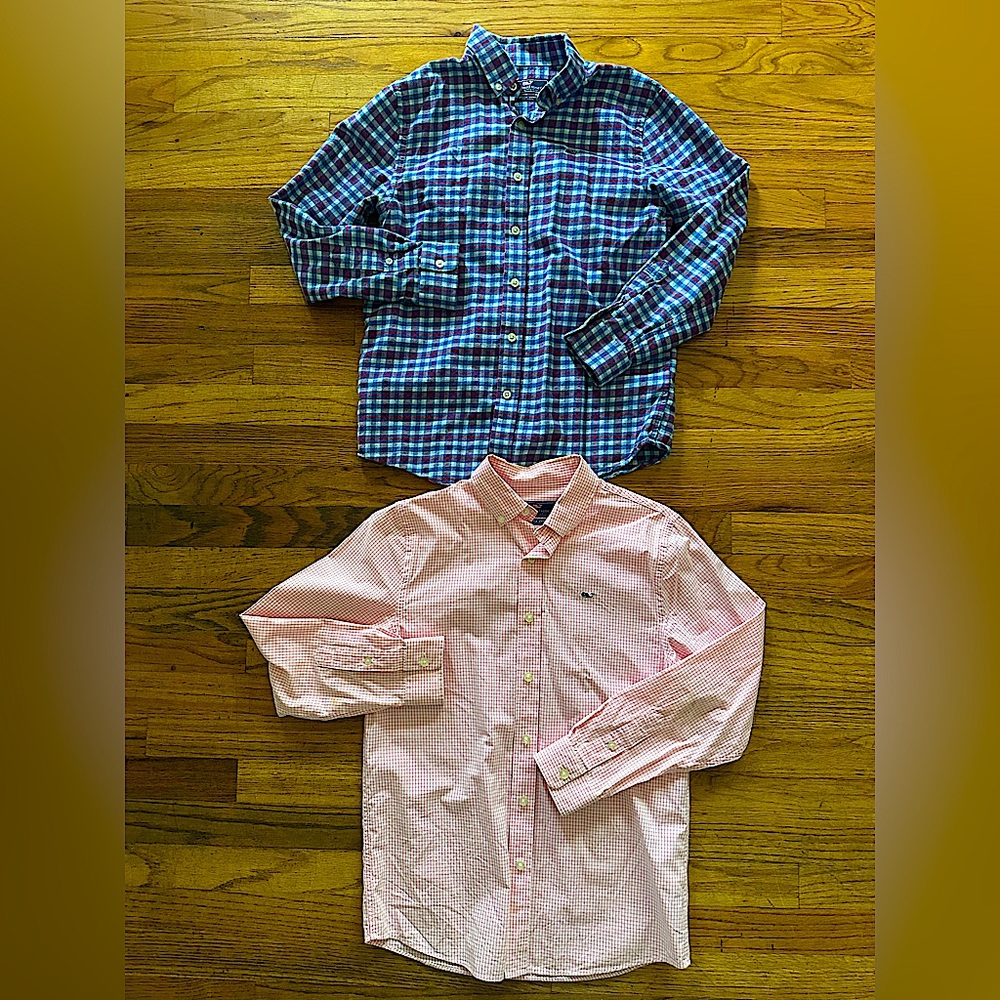 Vineyard Vines Boys Performance Button Down Shirt Size Medium (12-14) lot 2